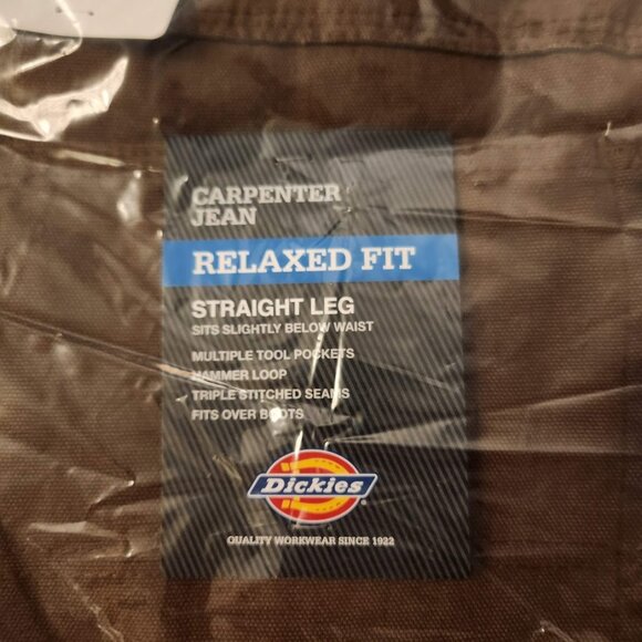 NEW Dickies Men's Relaxed Fit Sanded Duck Carpenter Jeans Pants Size 40 W x 32 L - Picture 9 of 9